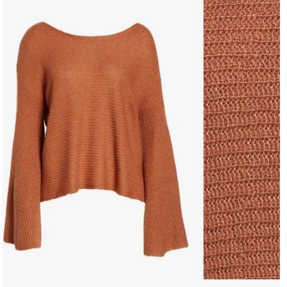 Nordstrom BP Rust Bell sleeve sweater - Picture 2 of 10